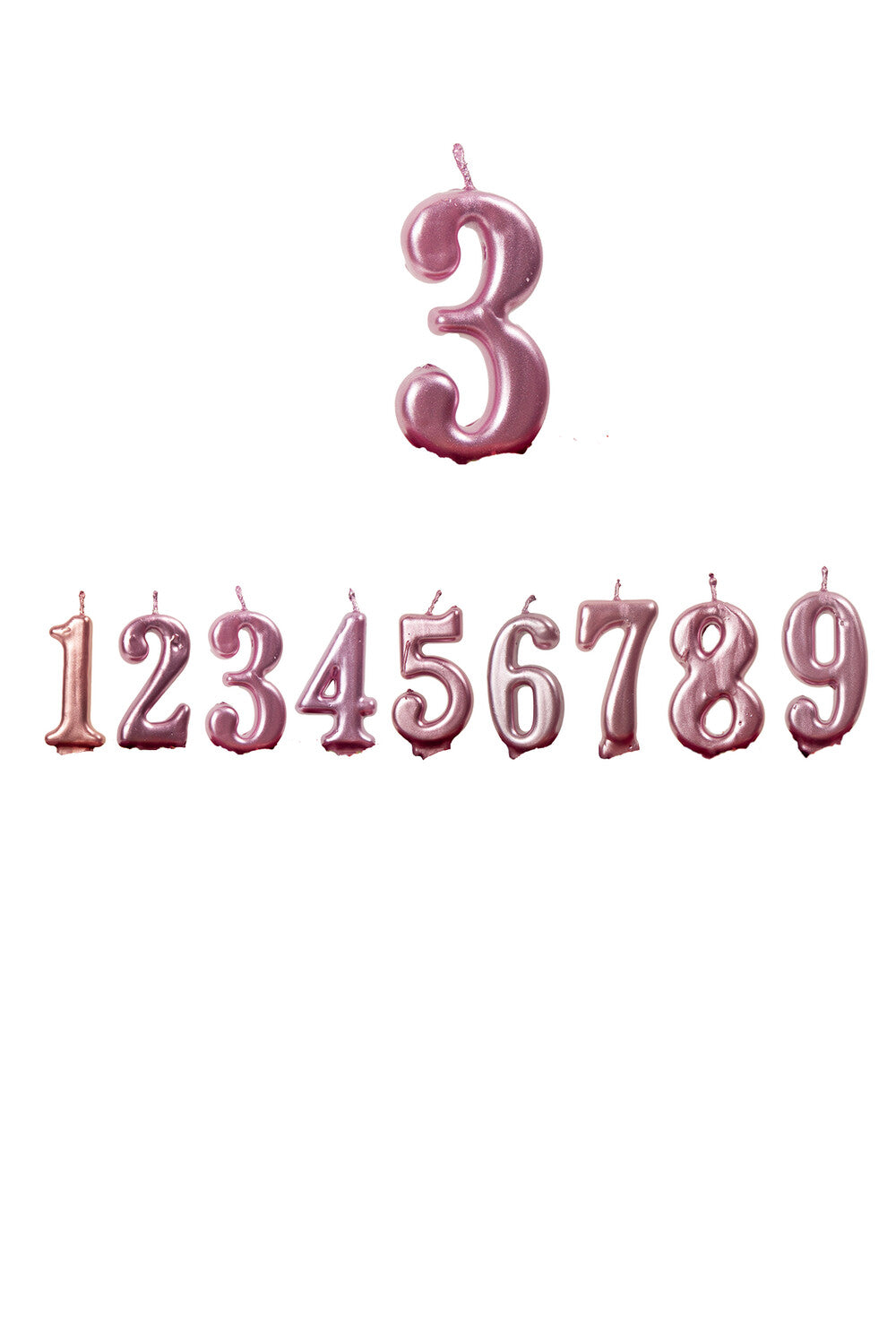 Geburtstagskerzen Zahlen 0-9, 3D Pink Geburtstagskerzen,Kerzen Geburtstag Zahl 0-9, Kuchen Topper Dekoration Kuchendeko Geburtstag, Geburtstagskerzen für Geburtstagsdeko