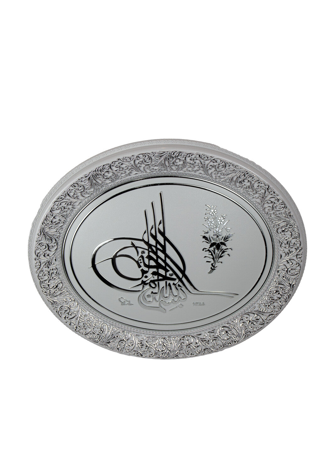 Osmanli Tugra Oval Weiss/Silber Günes Hediyelik / GN-0494