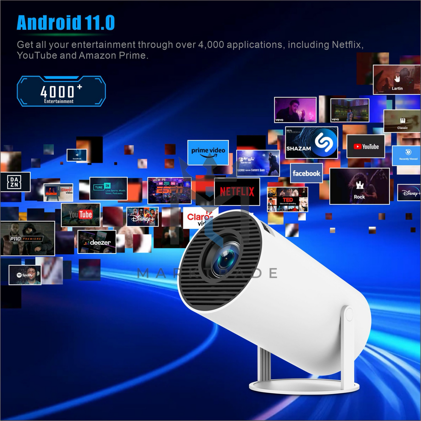 Marktrade HY300PRO 720P HD Freestyle Projection Android 11.0 / 00201